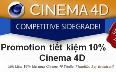 Promotion tiết kiệm 10% Cinema 4D