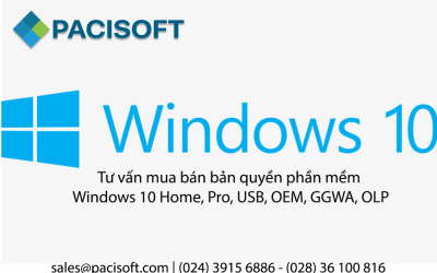 Tư vấn mua bán bản quyền phần mềm Windows 10 Home, Pro, USB, OEM, GGWA, OLP