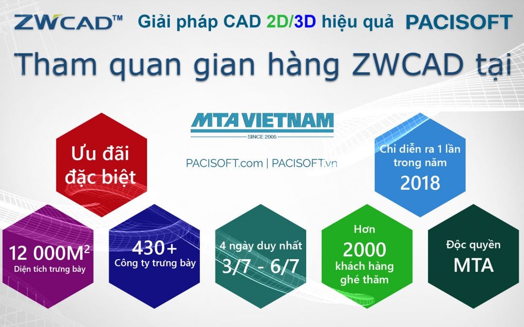 Khám phá gian hàng ZWCAD 2018 All New tại triển lãm MTA Hồ Chí Minh để nhận ưu đãi