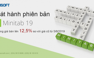 Phát hành phiên bản Minitab 19 và giá bán bản quyền tăng 12,5 % so với giá cũ