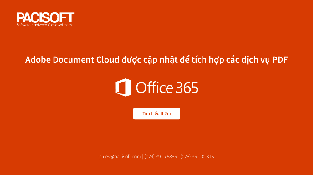 Bản cập nhật cho Adobe Document Cloud đưa các dịch vụ PDF tích hợp vào Office 365