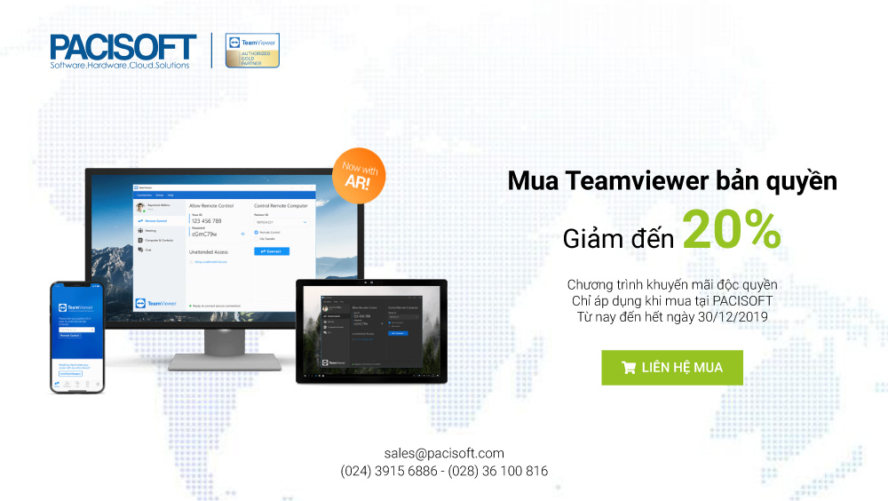 Khuyến mãi độc quyền mua Teamviewer tại Pacisoft giảm đến 20%