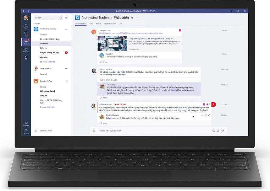 microsoft teams trò chuyện nhóm