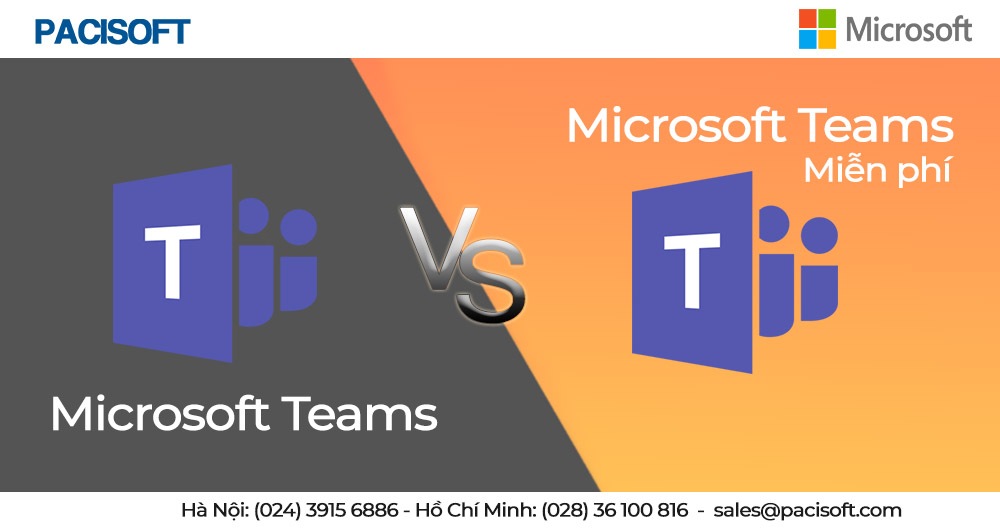 sự khác biệt giữa Microsoft Teams và Microsoft Teams miễn phí..