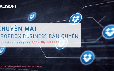 Khuyến mãi Dropbox Business bản quyền đến 30/08/2020