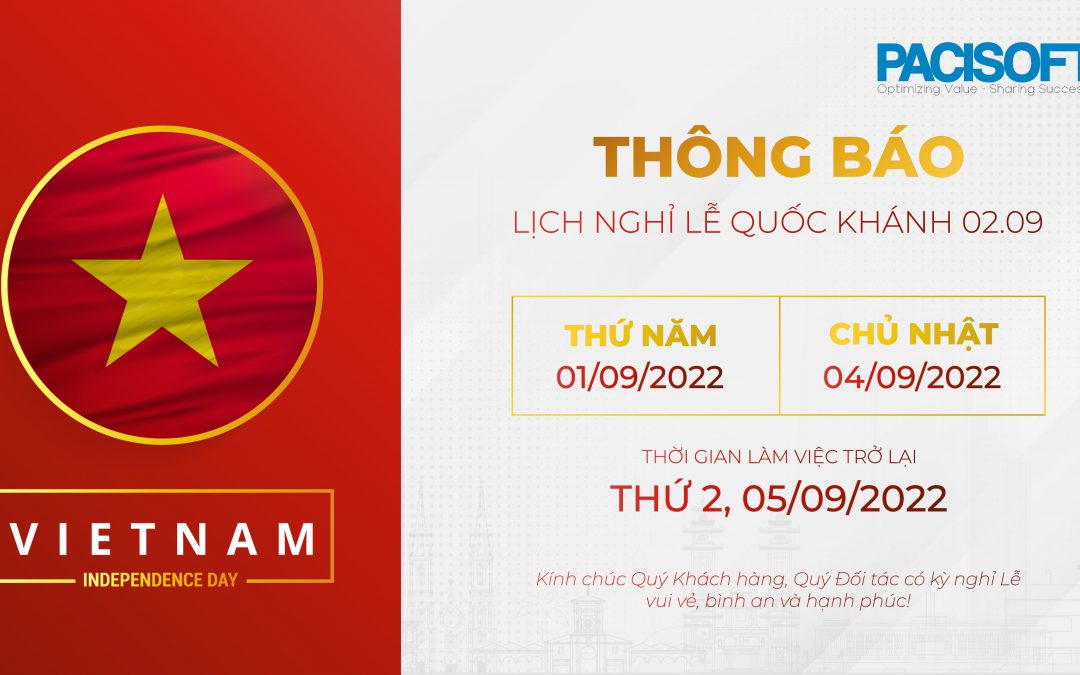 Thông báo nghỉ lễ Quốc Khánh 2/9/2022