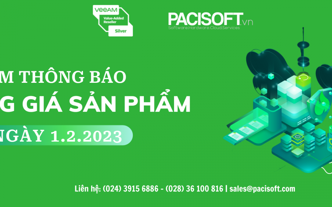 VEEAM thông báo tăng giá sản phẩm bản quyền từ 1.2.2023