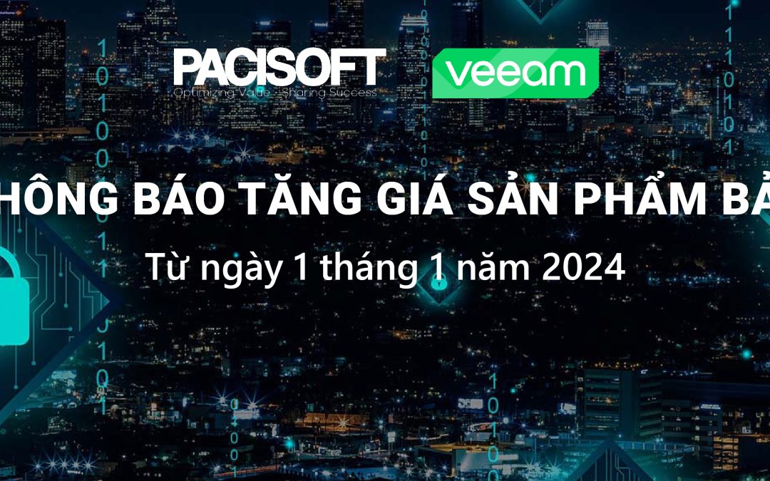 Veeam thông báo cập nhật bảng giá mới năm 2024 cho các sản phẩm bản quyền