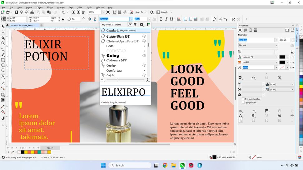 CorelDRAW's new remote fonts