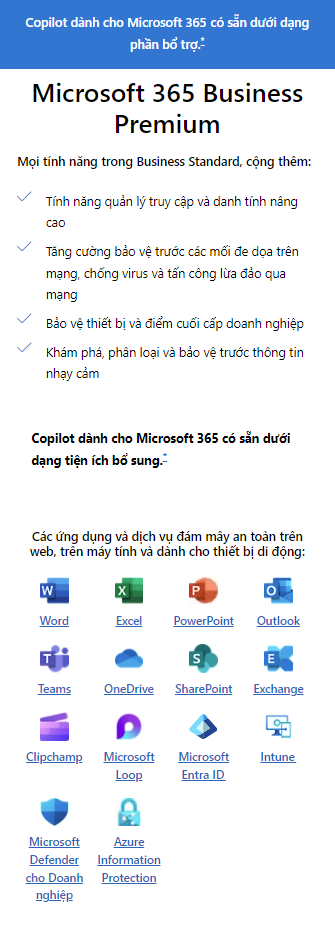 So sánh: gói Microsoft 365 Business Premium