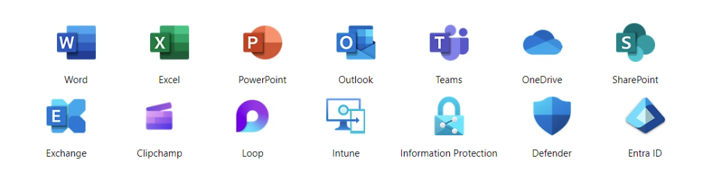 các ứng dụng và dịch vụ trong Gói Microsoft 365 Business Premium