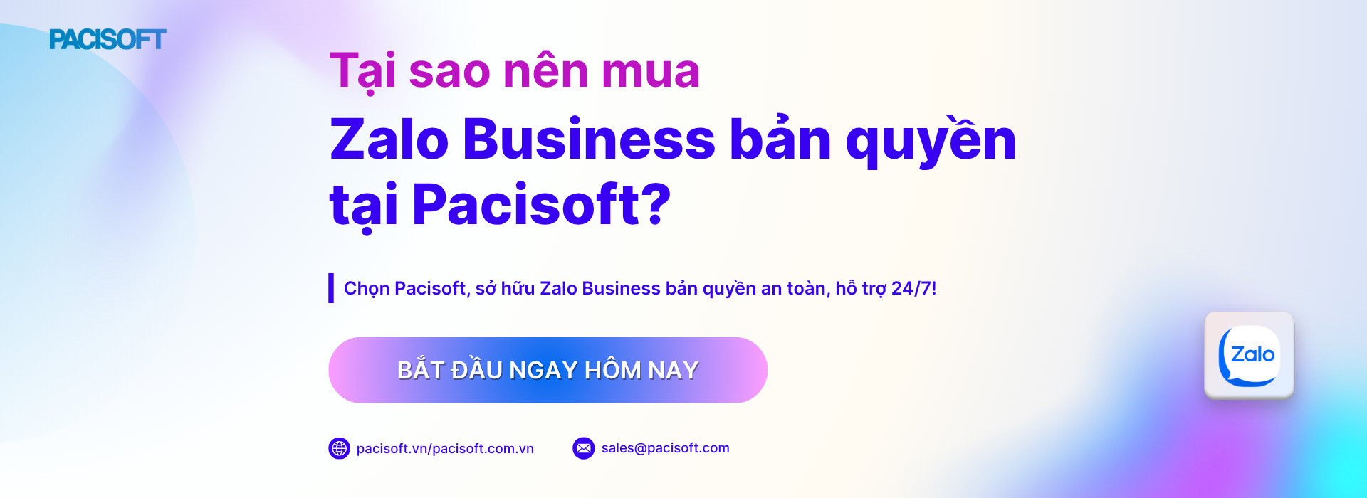 Tại sao nên mua Zalo Business bản quyền tại Pacisoft?