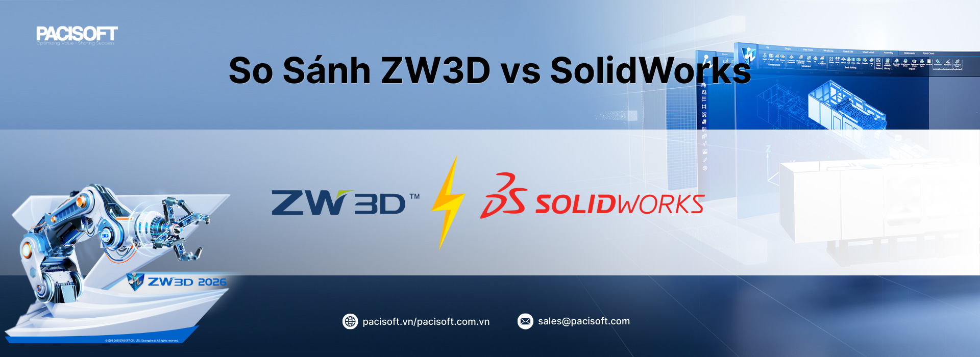 Giới Thiệu ZW3D 2026 - So Sánh ZW3D vs SolidWorks - Pacisoft