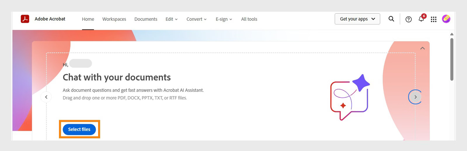 Acrobat-web-displays-highlighted-Select-files-opti