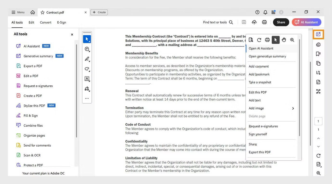 The-document-pane-shows-context-menu-with-options-