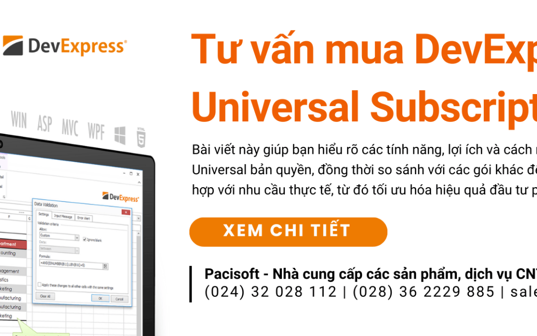 Tư vấn mua DevExpress Universal Subscription bản quyền tại Việt Nam