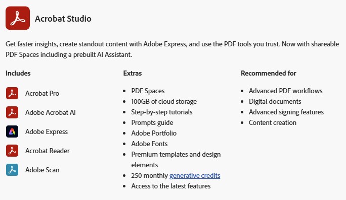 Acrobat Studio individual