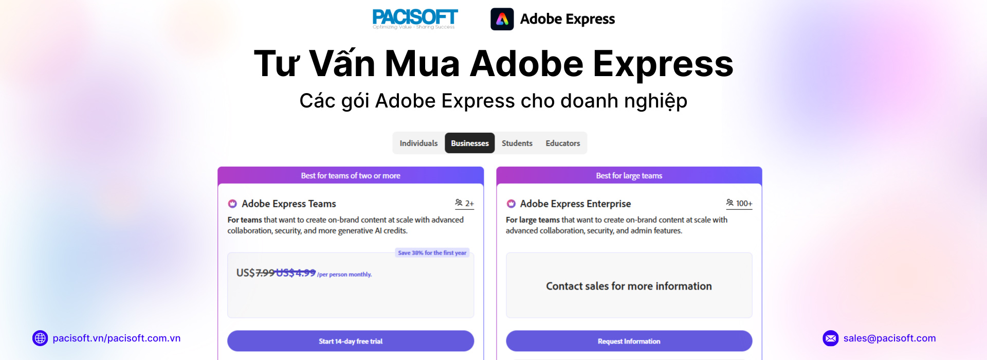 TƯ VẤN MUA ADOBE EXPRESS BẢN QUYỀN