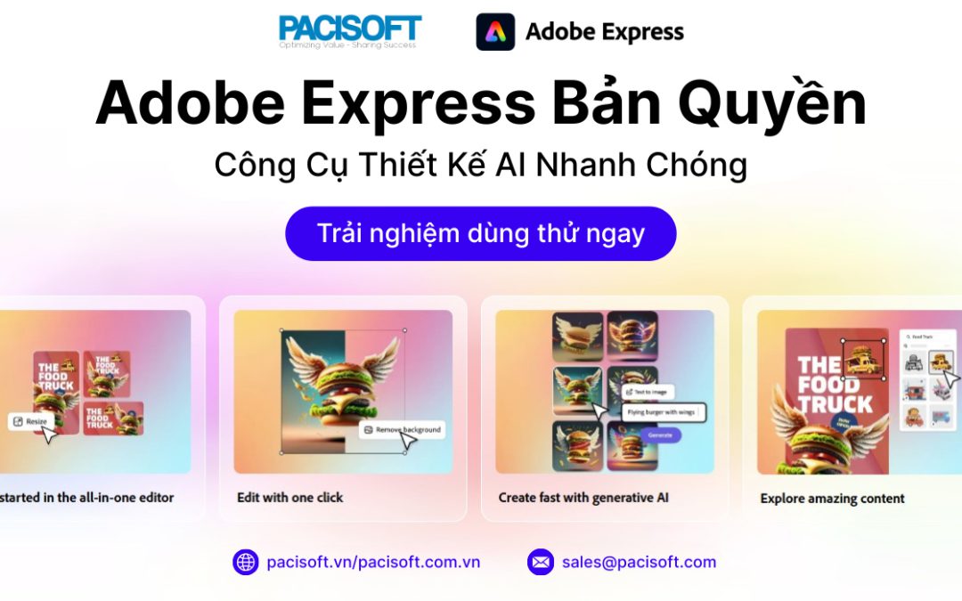 Adobe Express Bản Quyền – Công Cụ Thiết Kế AI Nhanh Chóng | Pacisoft Việt Nam