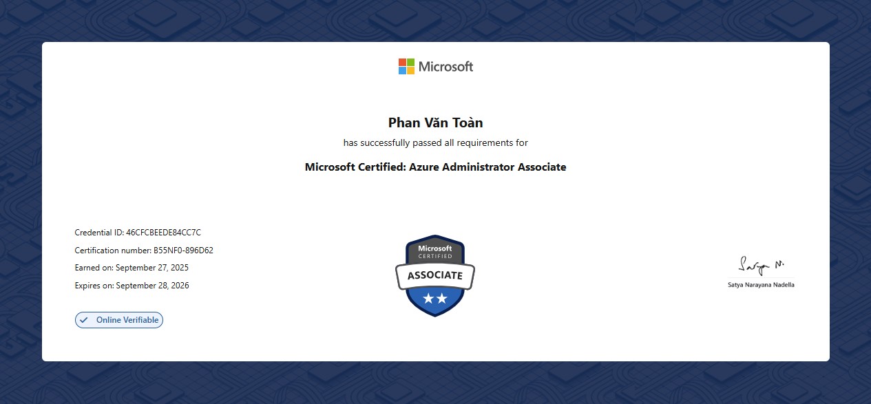 Azure Administrator Associate TOAN PHAN