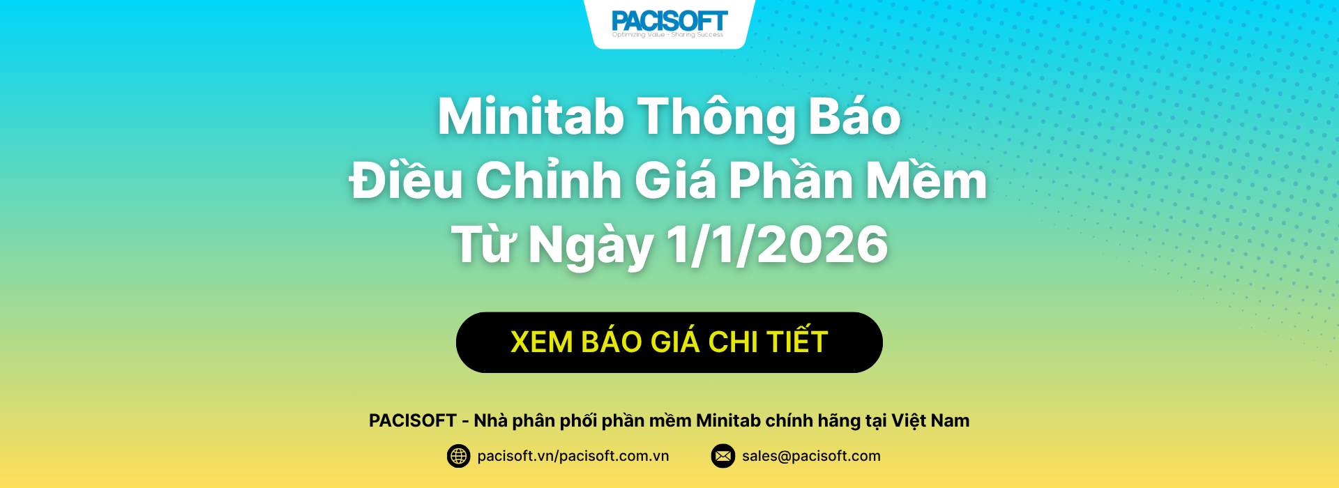 Minitab Thông Báo Điều Chỉnh Giá Phần Mềm Từ Ngày 1.1.2026 Minitab Thông Báo Điều Chỉnh Giá Phần Mềm Từ Ngày 1/1/2026