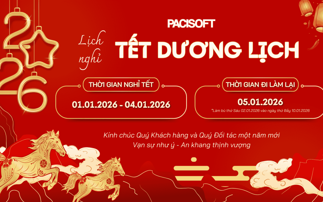 PACISOFT thông báo lịch nghỉ Tết Dương Lịch 2026
