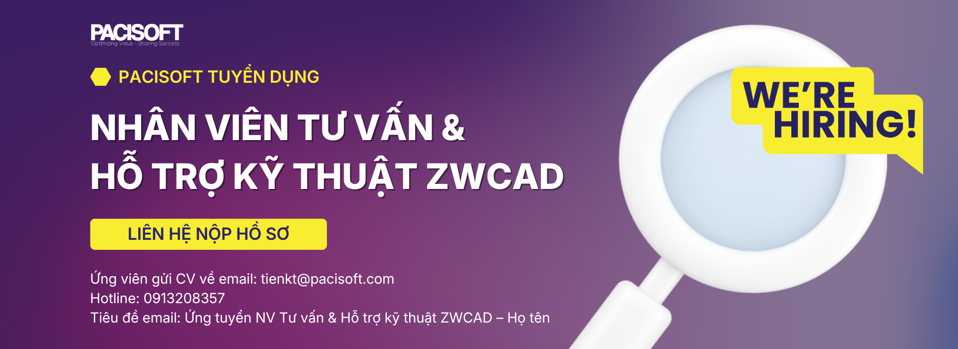 TUYỂN NV ZWCAD PACISOFT TUYỂN DỤNG NHÂN VIÊN TƯ VẤN ZWCAD