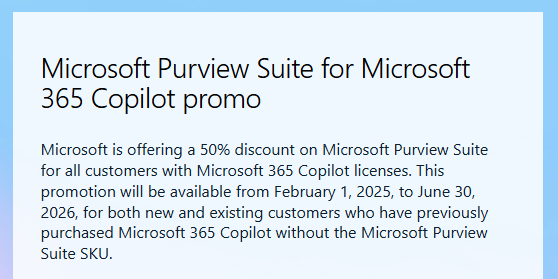 promo microsoft purview 50% - pacisoft