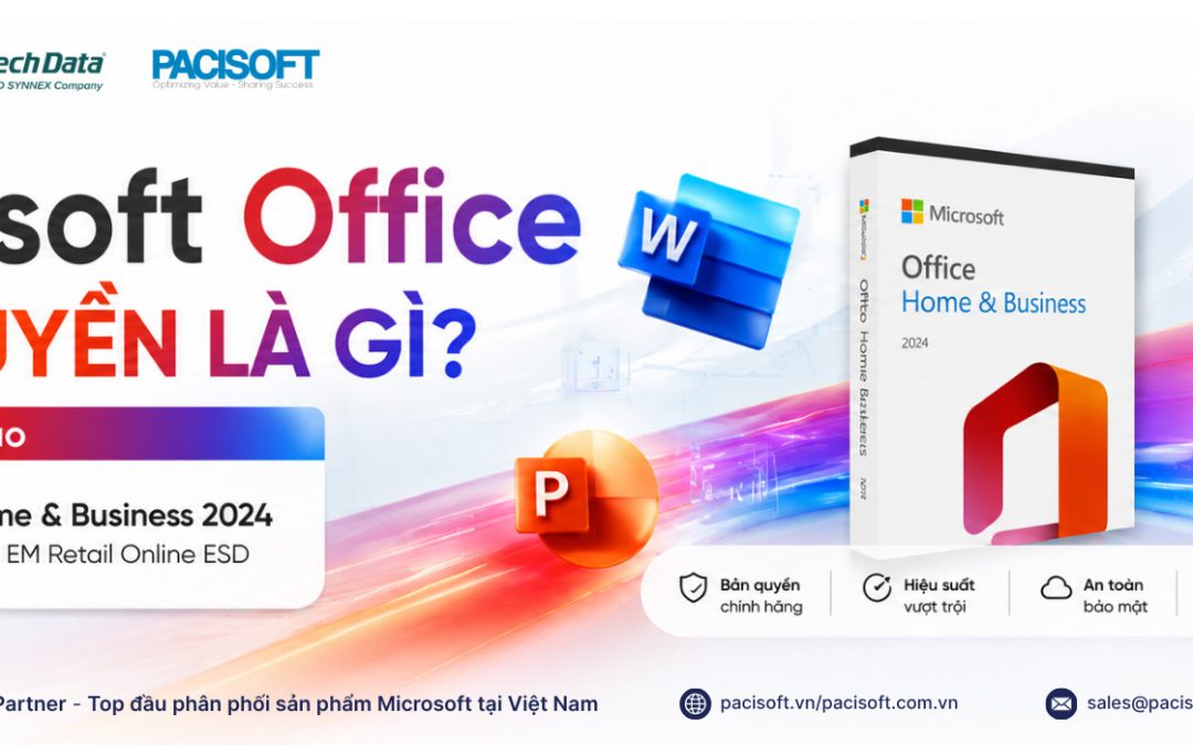 Microsoft Office bản quyền là gì? Giá bán tham khảo Office Home & Business 2024 All Lng APAC EM Retail Online ESD