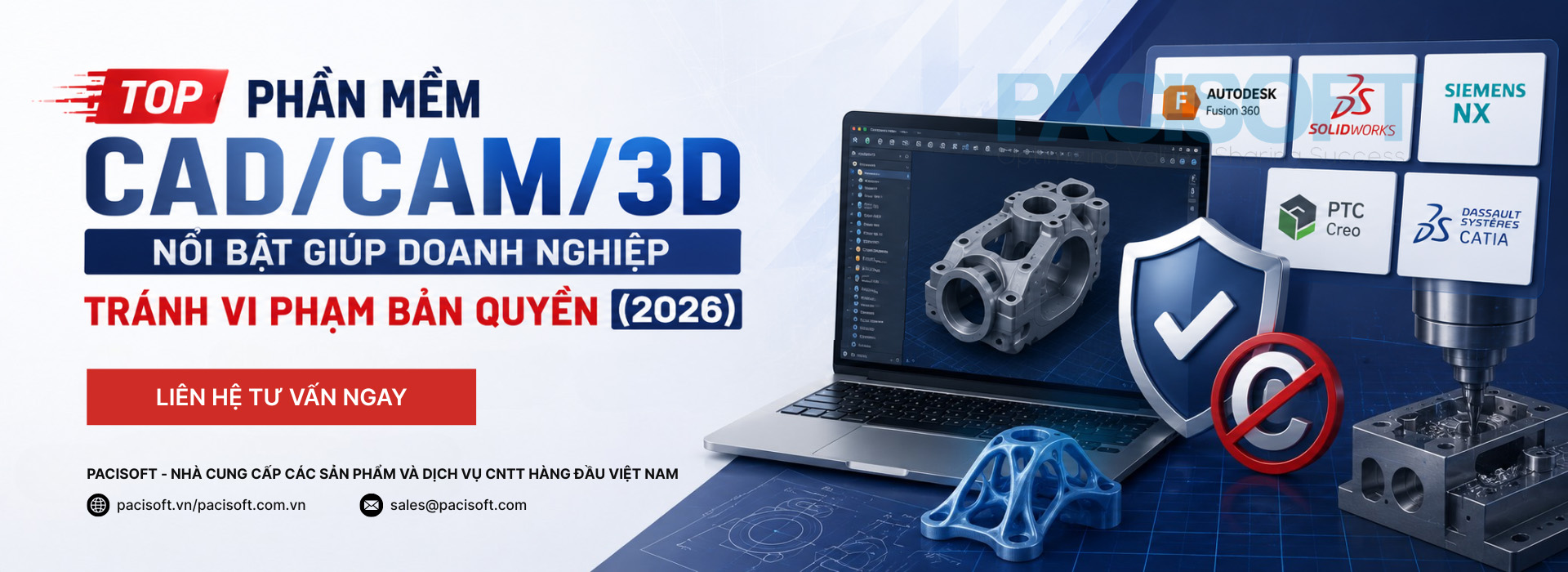 Top phần mềm CAD CAM 3D nổi bật giúp doanh nghiệp tránh vi phạm bản quyền (2026)