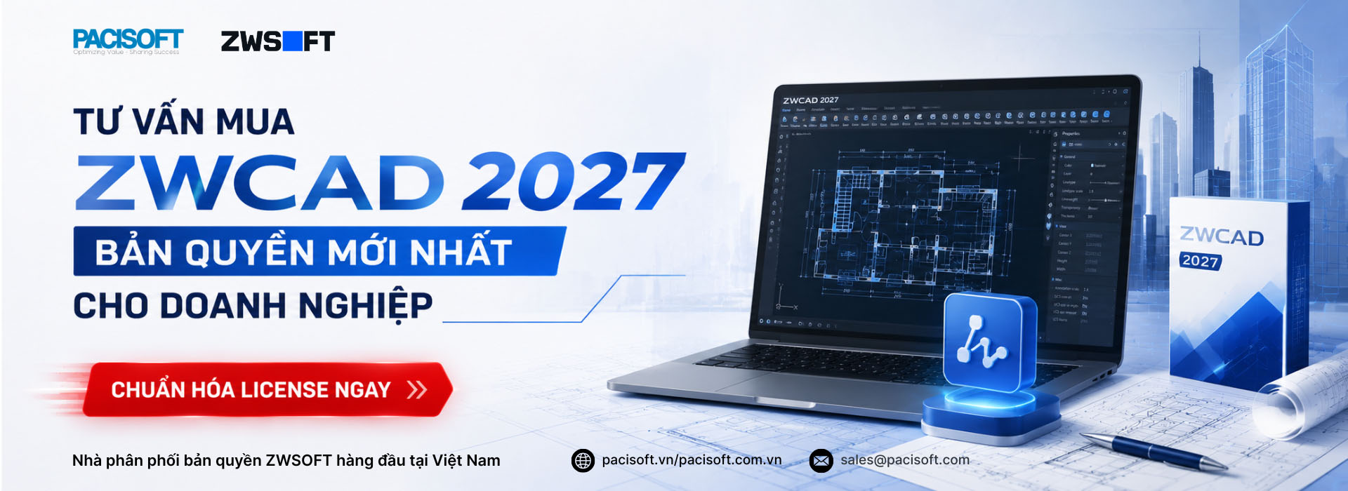 Tư vấn mua ZWCAD 2027 bản quyền mới nhất cho doanh nghiệp PACISOFT