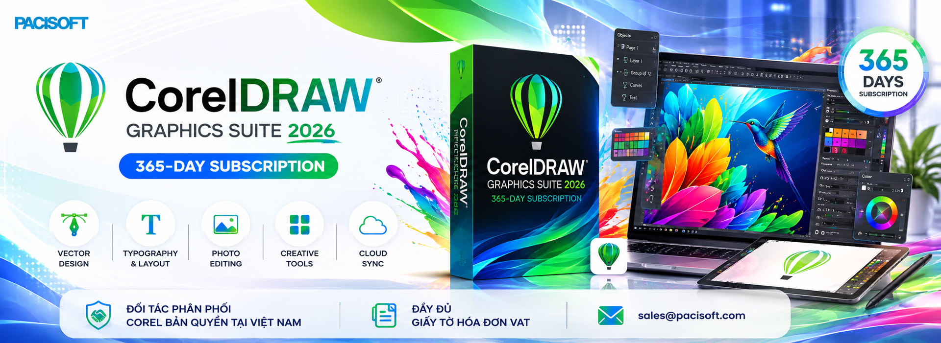 CorelDRAW Graphics Suite 365-Day Subscription - Single User Bản Quyền