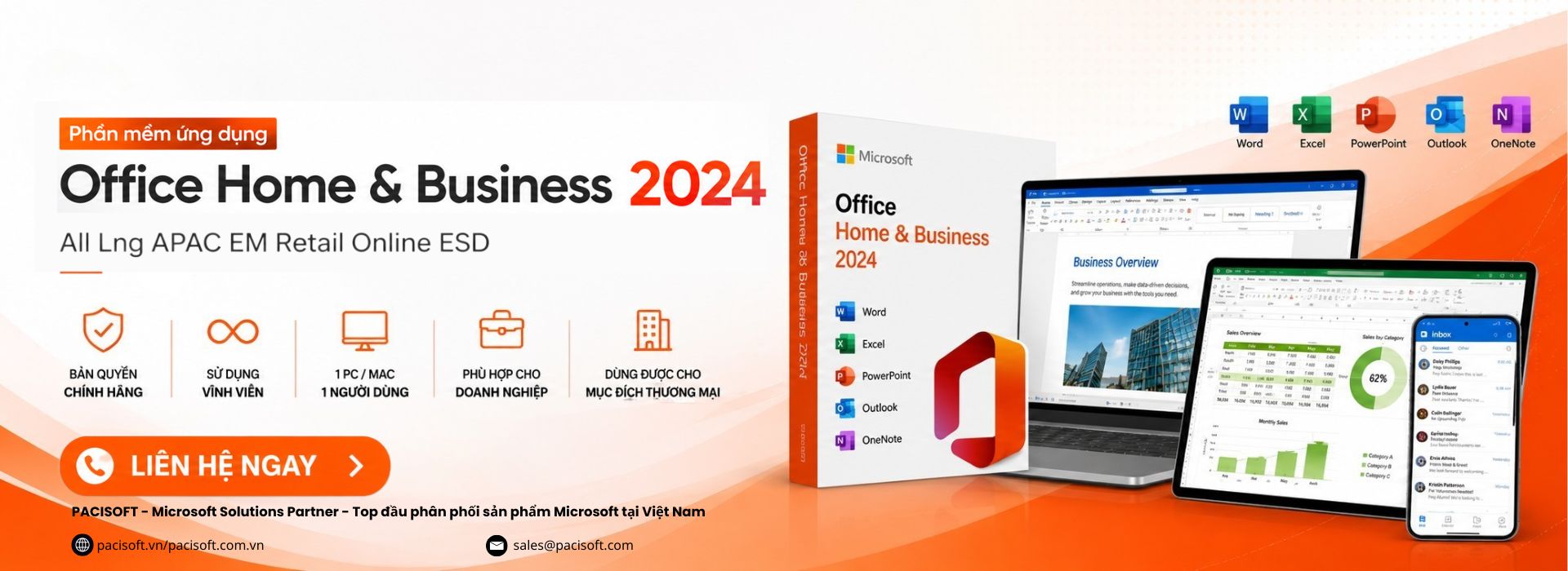 Phần mềm Office Home & Business 2024 All Lng APAC EM Retail Online ESD
