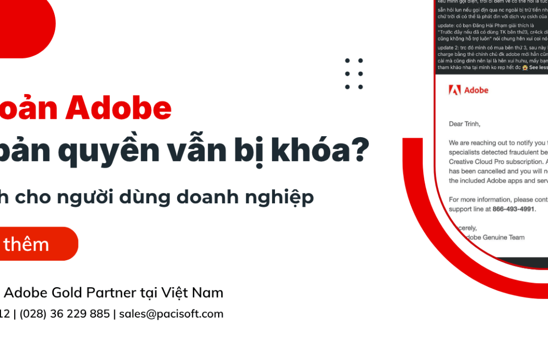 Tại sao người Việt dùng Adobe bản quyền vẫn bị khóa? Doanh nghiệp cần lưu ý gì trước các đợt rà soát bản quyền của Adobe?