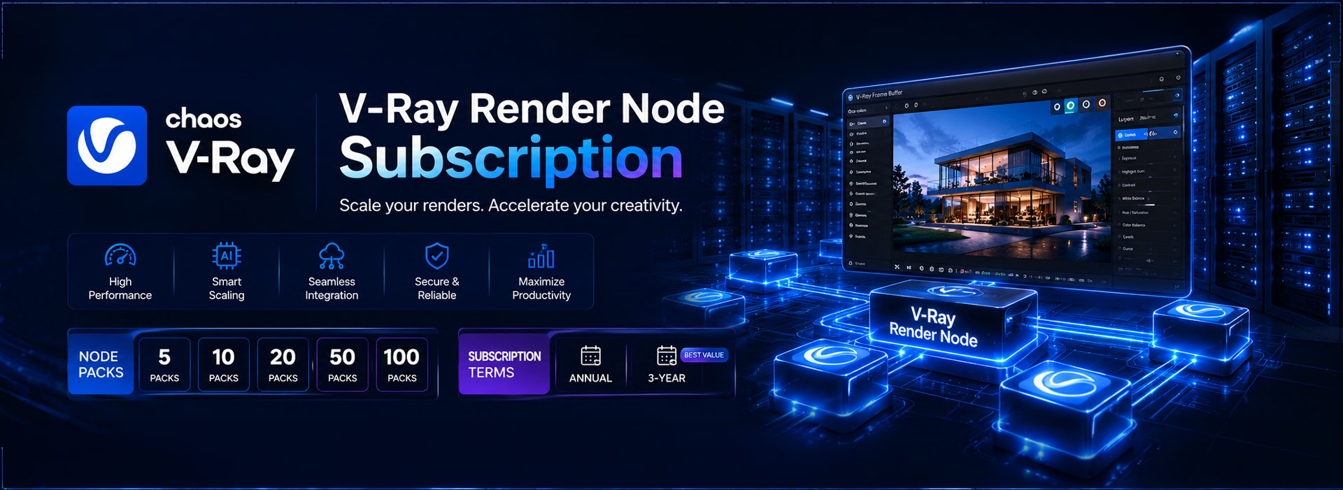 V-Ray Render Node Subscription – Báo Giá Render Node 5, 10, 20, 50, 100 Packs V-Ray Render Node Subscription - Báo Giá Render Node 5, 10, 20, 50, 100 Packs