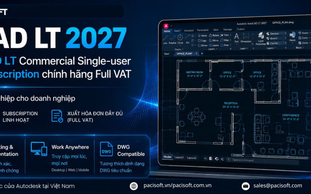 Phần mềm AutoCAD LT Commercial Single-user 1-Year |  3-Year Subscription chính hãng Full VAT AutoCAD LT 2027